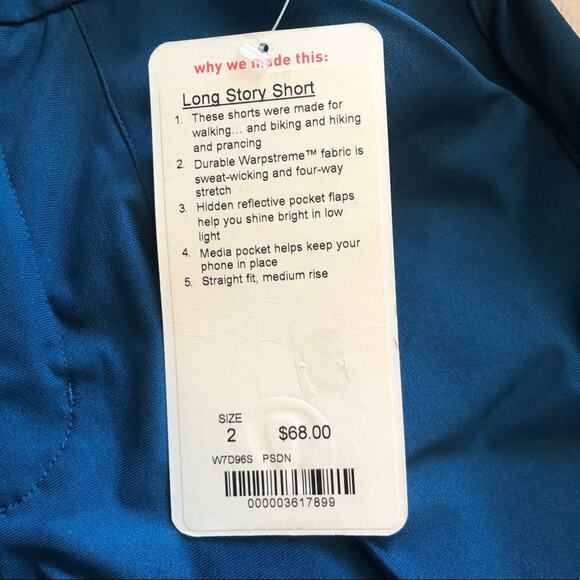 NWT Lululemon Athletica Long Story Short Size 2 - Picture 6 of 7